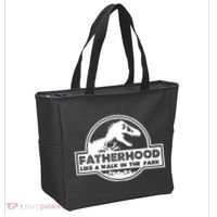 Fatherhood Like A Walk In The Park Dad Dinosaur Tote Bag thumb 2