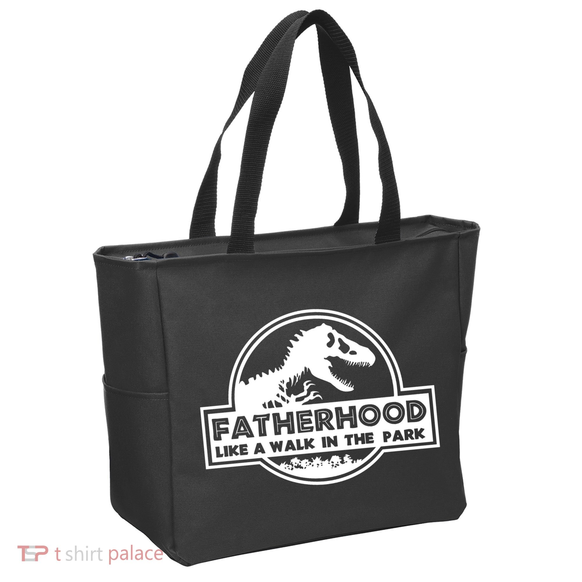 Fatherhood Like A Walk In The Park Dad Dinosaur Tote Bag