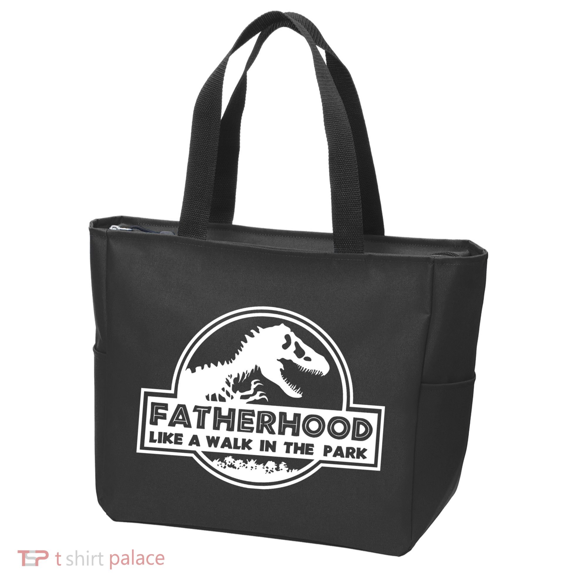 Fatherhood Like A Walk In The Park Dad Dinosaur Tote Bag