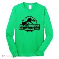 Fatherhood Like A Walk In The Park Dad Dinosaur Long Sleeve Shirt thumb 0