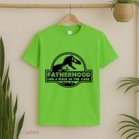Fatherhood Like A Walk In The Park Dad Dinosaur T-Shirt thumb 2