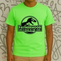 Fatherhood Like A Walk In The Park Dad Dinosaur T-Shirt thumb 3