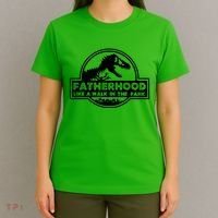Fatherhood Like A Walk In The Park Dad Dinosaur T-Shirt thumb 4