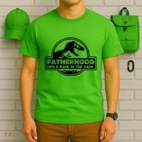 Fatherhood Like A Walk In The Park Dad Dinosaur T-Shirt thumb 6
