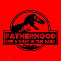 Fatherhood Like A Walk In The Park Dad Dinosaur Santa Hat thumb 1