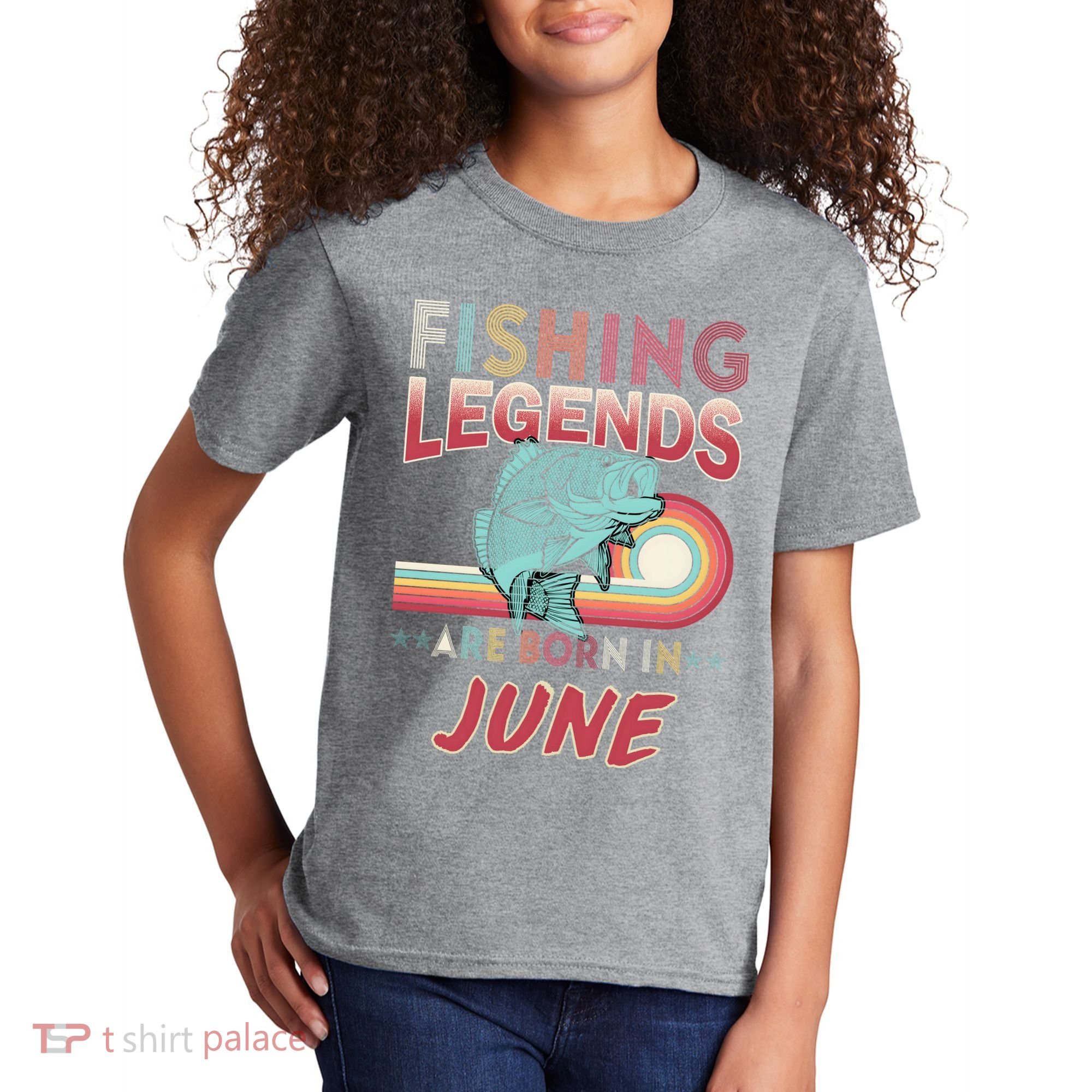 Fishing Legends Are Born In June Kids T-Shirt