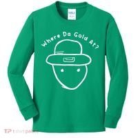 Funny Leprechaun Amateur Sketch Meme St Patricks Day 2024 Kids Long Sleeve Shirt thumb 0