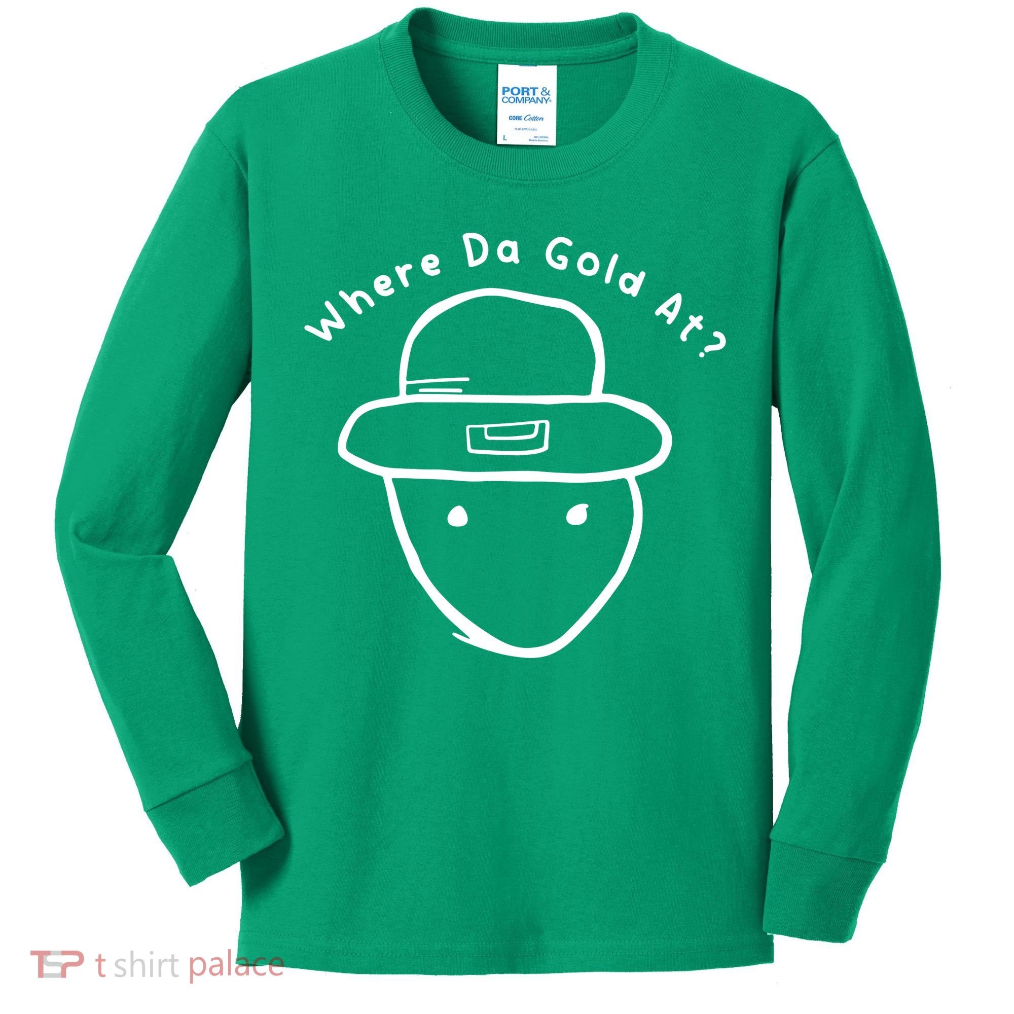 Funny Leprechaun Amateur Sketch Meme St Patricks Day 2024 Kids Long Sleeve Shirt