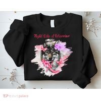 Fight Like A Warrior Wolf Pink Ribbon Breast Cancer Sweatshirt thumb 2