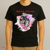 Fight Like A Warrior Wolf Pink Ribbon Breast Cancer T-Shirt thumb 3