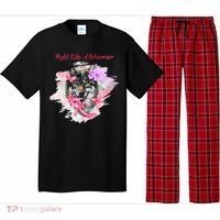 Fight Like A Warrior Wolf Pink Ribbon Breast Cancer Pajama Set thumb 0