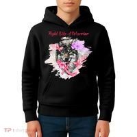 Fight Like A Warrior Wolf Pink Ribbon Breast Cancer Kids Hoodie thumb 4