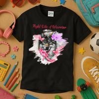 Fight Like A Warrior Wolf Pink Ribbon Breast Cancer Kids T-Shirt thumb 3
