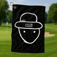 Funny Leprechaun Amateur Sketch Meme St Patricks Day 2024 Golf Towel thumb 1
