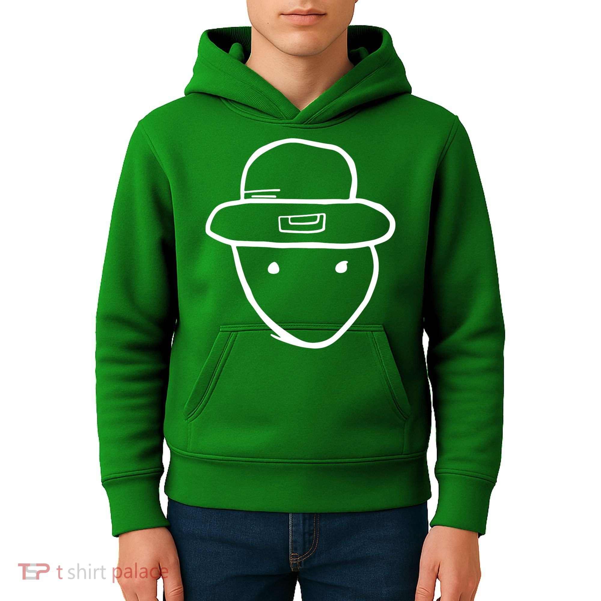 Funny Leprechaun Amateur Sketch Meme St Patricks Day 2024 Kids Hoodie