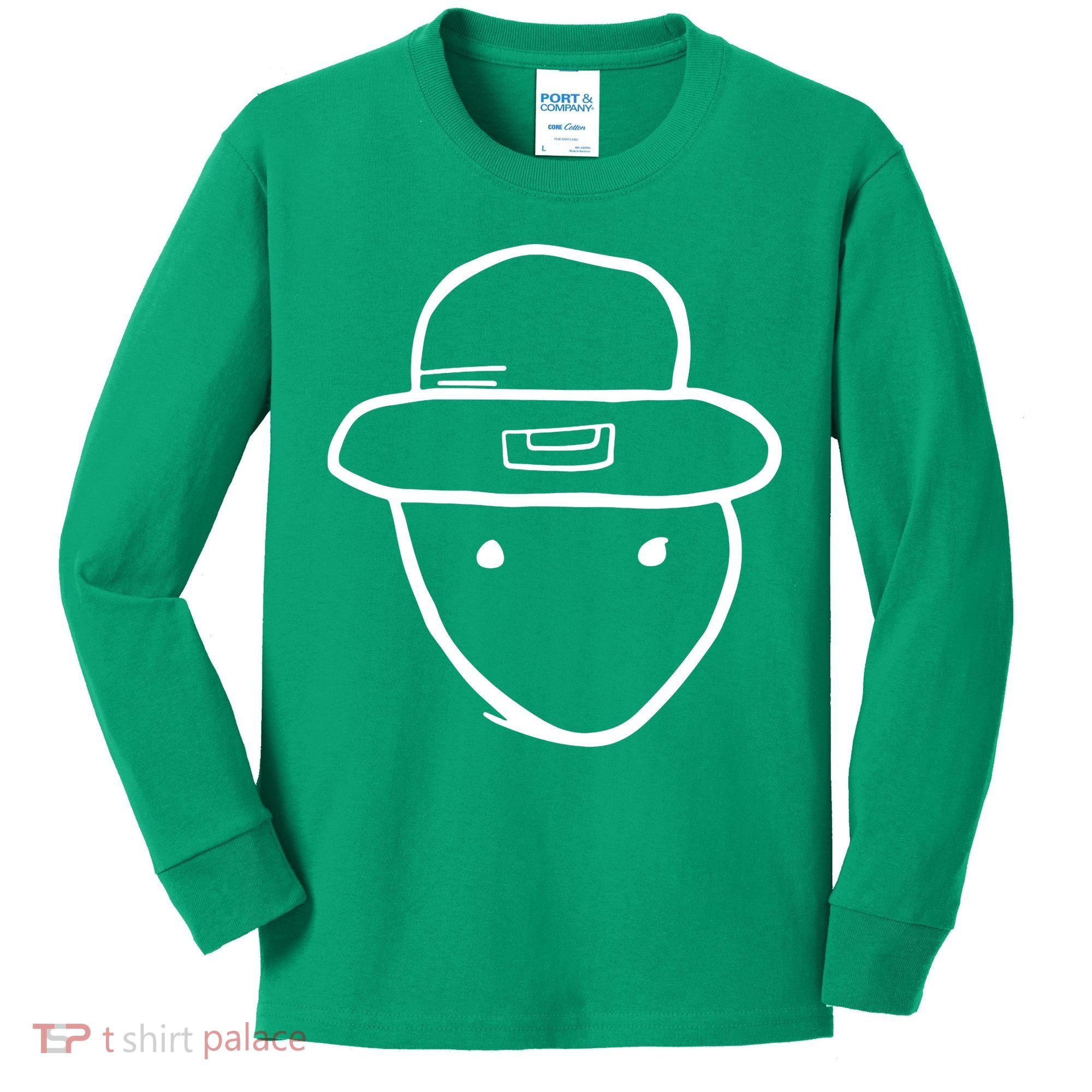 Funny Leprechaun Amateur Sketch Meme St Patricks Day 2024 Kids Long Sleeve Shirt