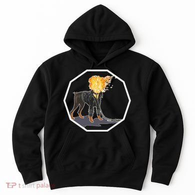 Flaming Ghost Dog On Fire Rider Doggo Hoodie