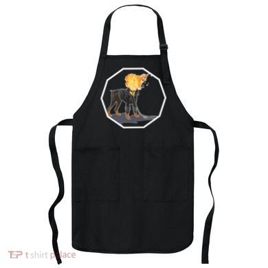 Flaming Ghost Dog On Fire Rider Doggo Apron