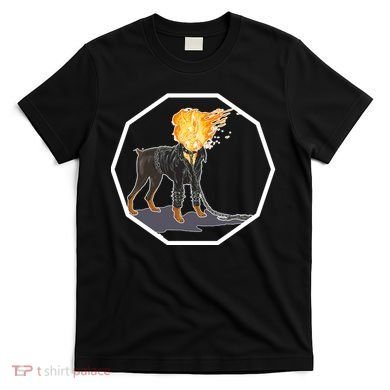 Flaming Ghost Dog On Fire Rider Doggo T-Shirt