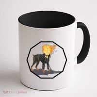 Flaming Ghost Dog On Fire Rider Doggo Coffee Mug thumb 1