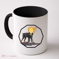Flaming Ghost Dog On Fire Rider Doggo Coffee Mug thumb 0