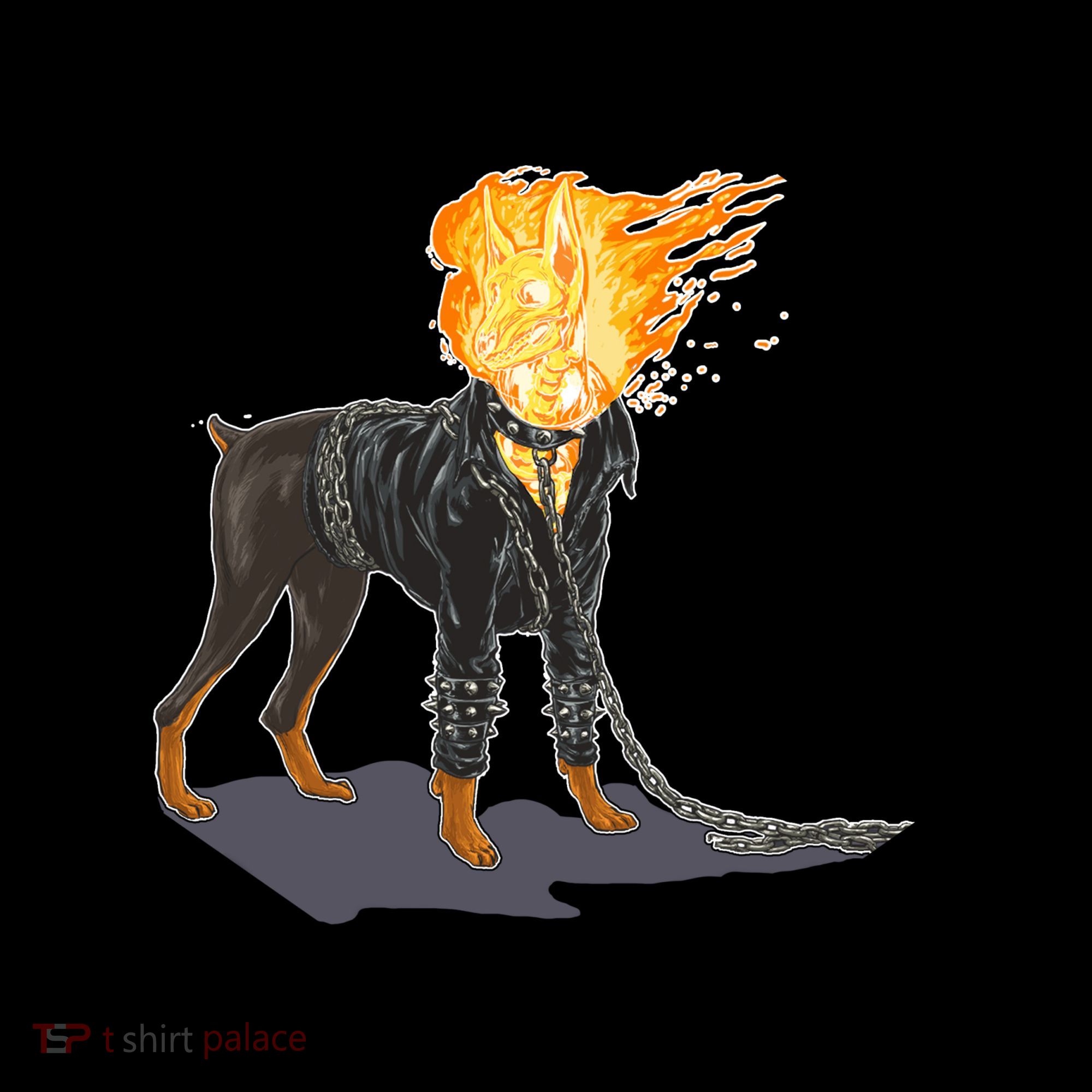 Flaming Ghost Dog On Fire Rider Doggo Coffee Mug