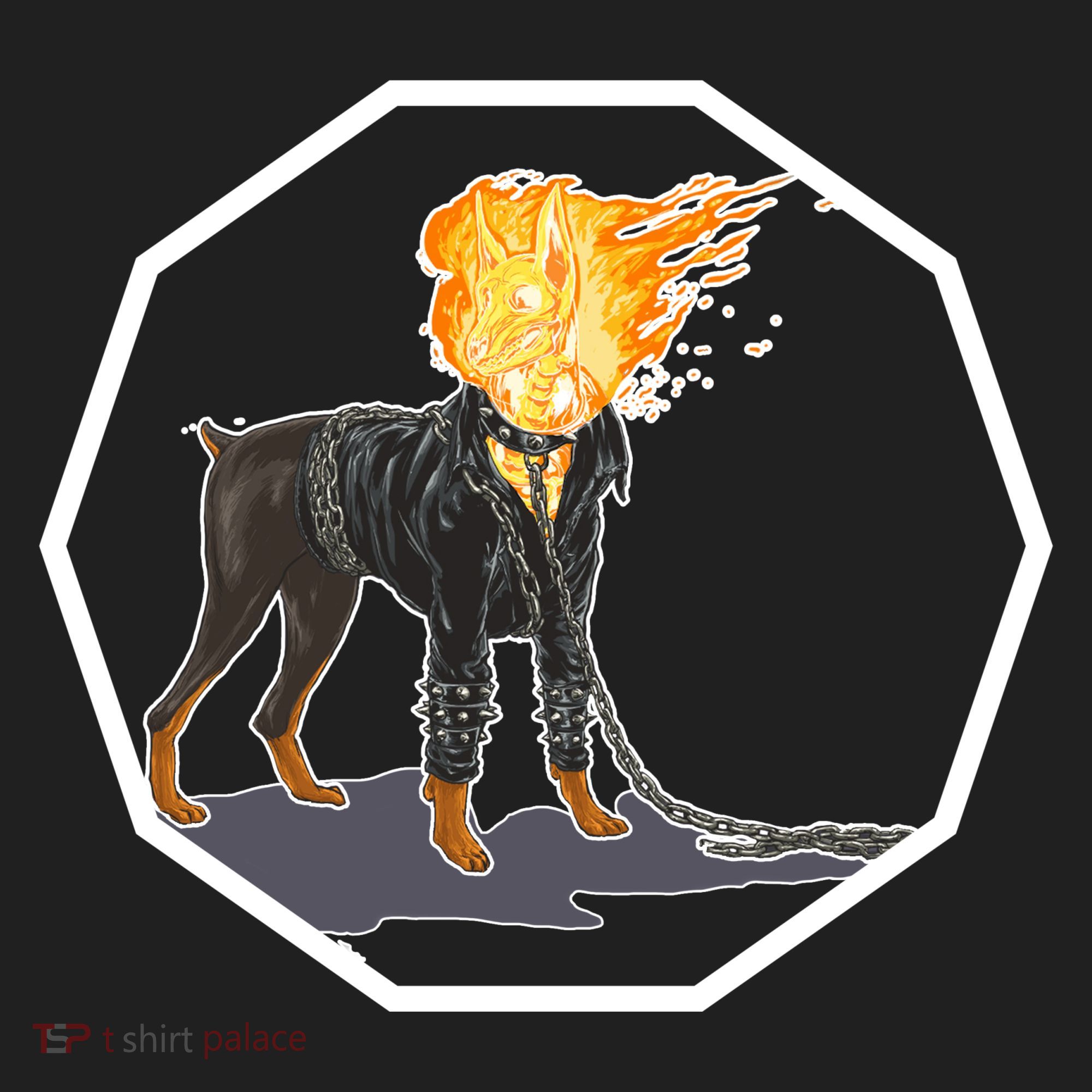 Flaming Ghost Dog On Fire Rider Doggo Beanie