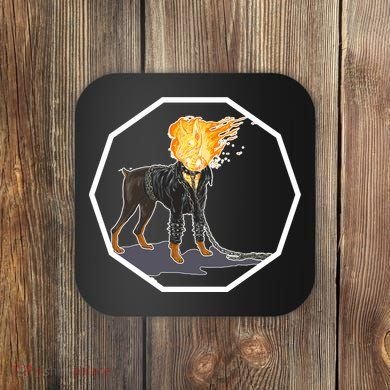 Flaming Ghost Dog On Fire Rider Doggo Coaster