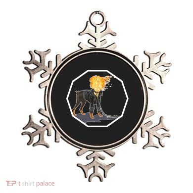 Flaming Ghost Dog On Fire Rider Doggo Ornament