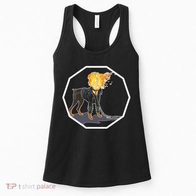 Flaming Ghost Dog On Fire Rider Doggo Women's Tank Top