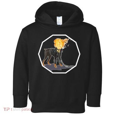 Flaming Ghost Dog On Fire Rider Doggo Toddler Hoodie