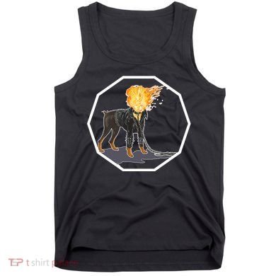 Flaming Ghost Dog On Fire Rider Doggo Tank Top
