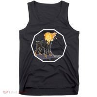 Flaming Ghost Dog On Fire Rider Doggo Tank Top thumb 0