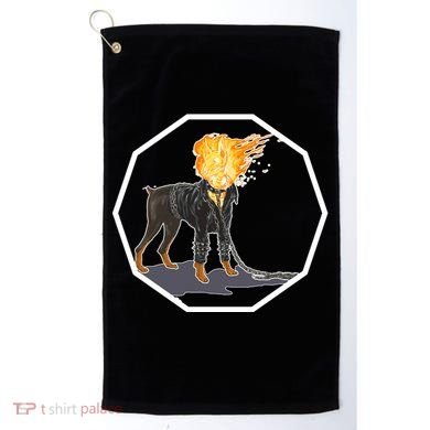 Flaming Ghost Dog On Fire Rider Doggo Golf Towel