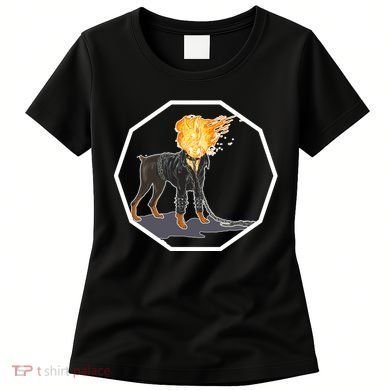 Flaming Ghost Dog On Fire Rider Doggo Women's T-Shirt