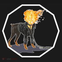 Flaming Ghost Dog On Fire Rider Doggo Women's T-Shirt thumb 6