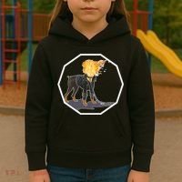 Flaming Ghost Dog On Fire Rider Doggo Kids Hoodie thumb 3