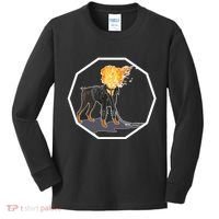 Flaming Ghost Dog On Fire Rider Doggo Kids Long Sleeve Shirt thumb 0