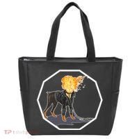 Flaming Ghost Dog On Fire Rider Doggo Tote Bag thumb 0