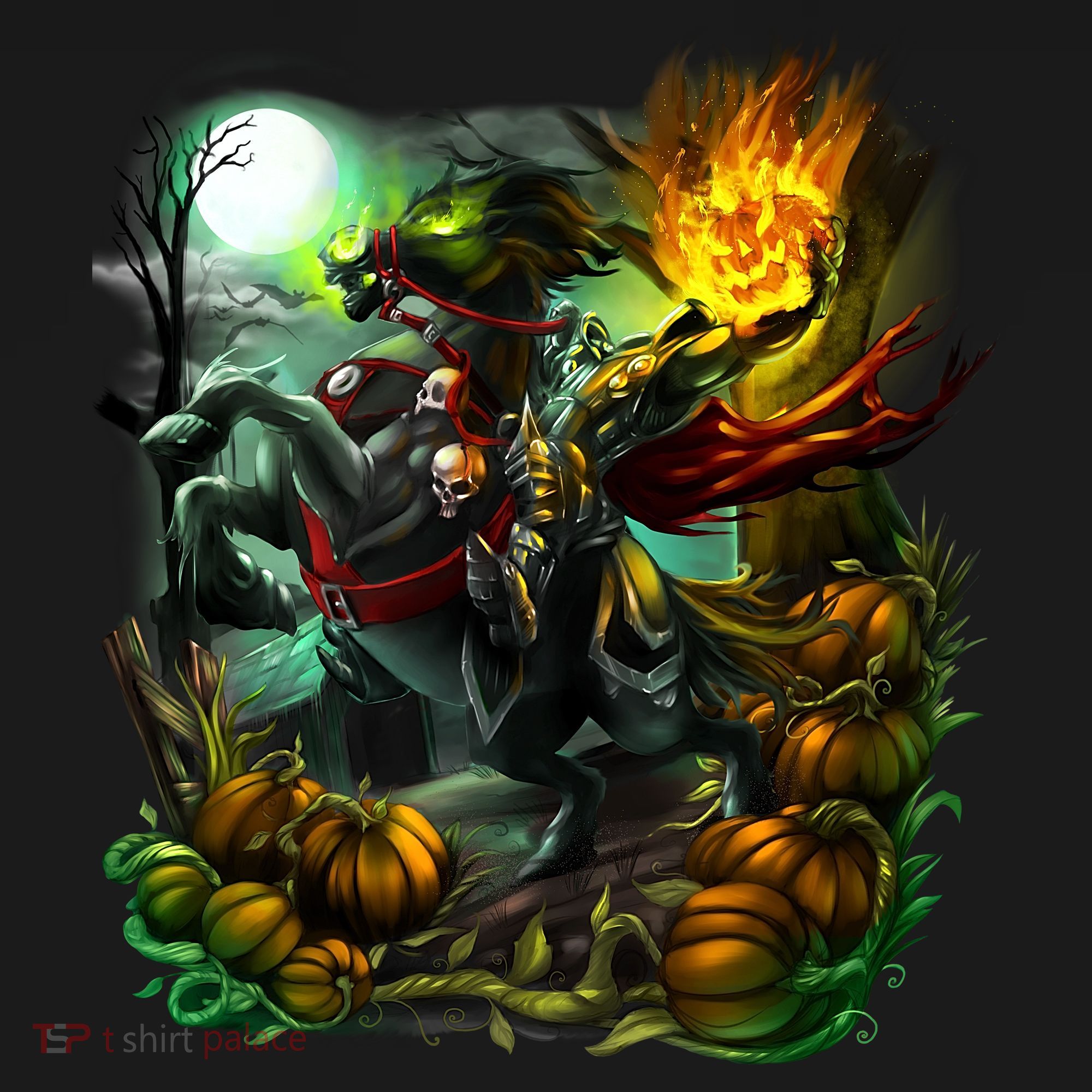 Flaming Headless Horseman Hoodie