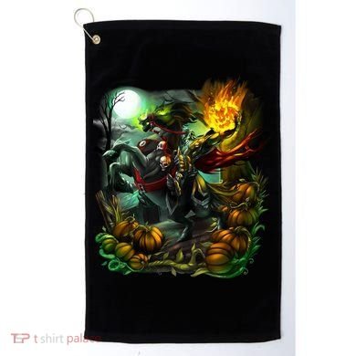 Flaming Headless Horseman Golf Towel