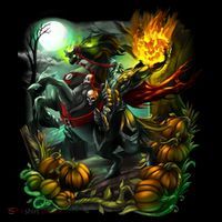 Flaming Headless Horseman Visor thumb 3