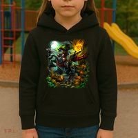 Flaming Headless Horseman Kids Hoodie thumb 3