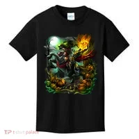 Flaming Headless Horseman Kids T-Shirt thumb 0
