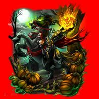 Flaming Headless Horseman Santa Hat thumb 1