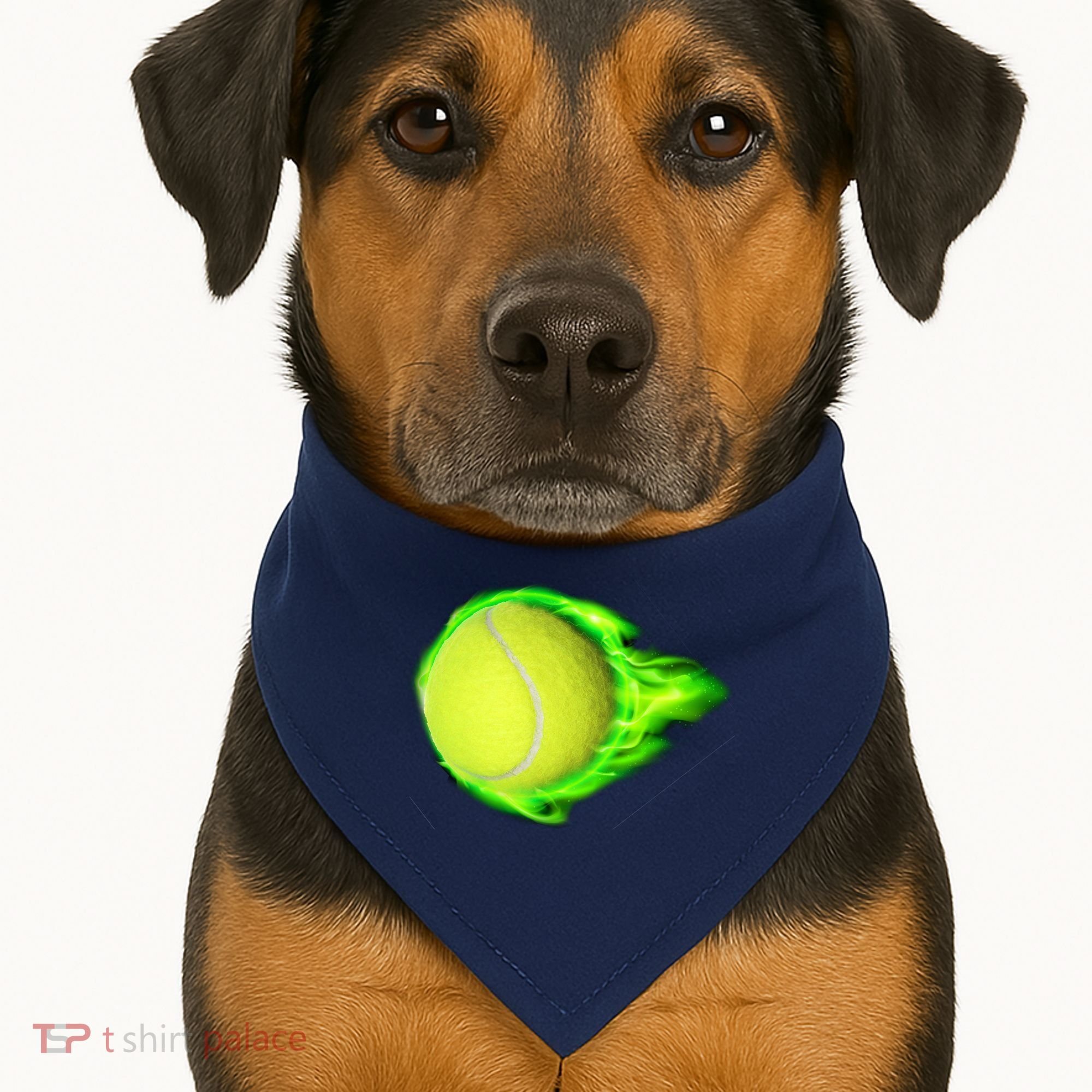 Flaming Tennis Ball USA-Made Doggie Bandana