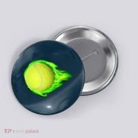 Flaming Tennis Ball Button thumb 0