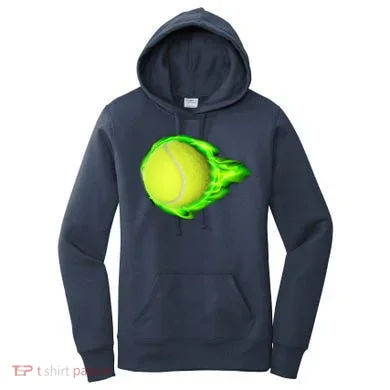 Flaming Tennis Ball Women's Hoodie