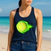 Flaming Tennis Ball Women's Tank Top thumb 2