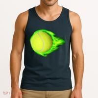 Flaming Tennis Ball Tank Top thumb 3